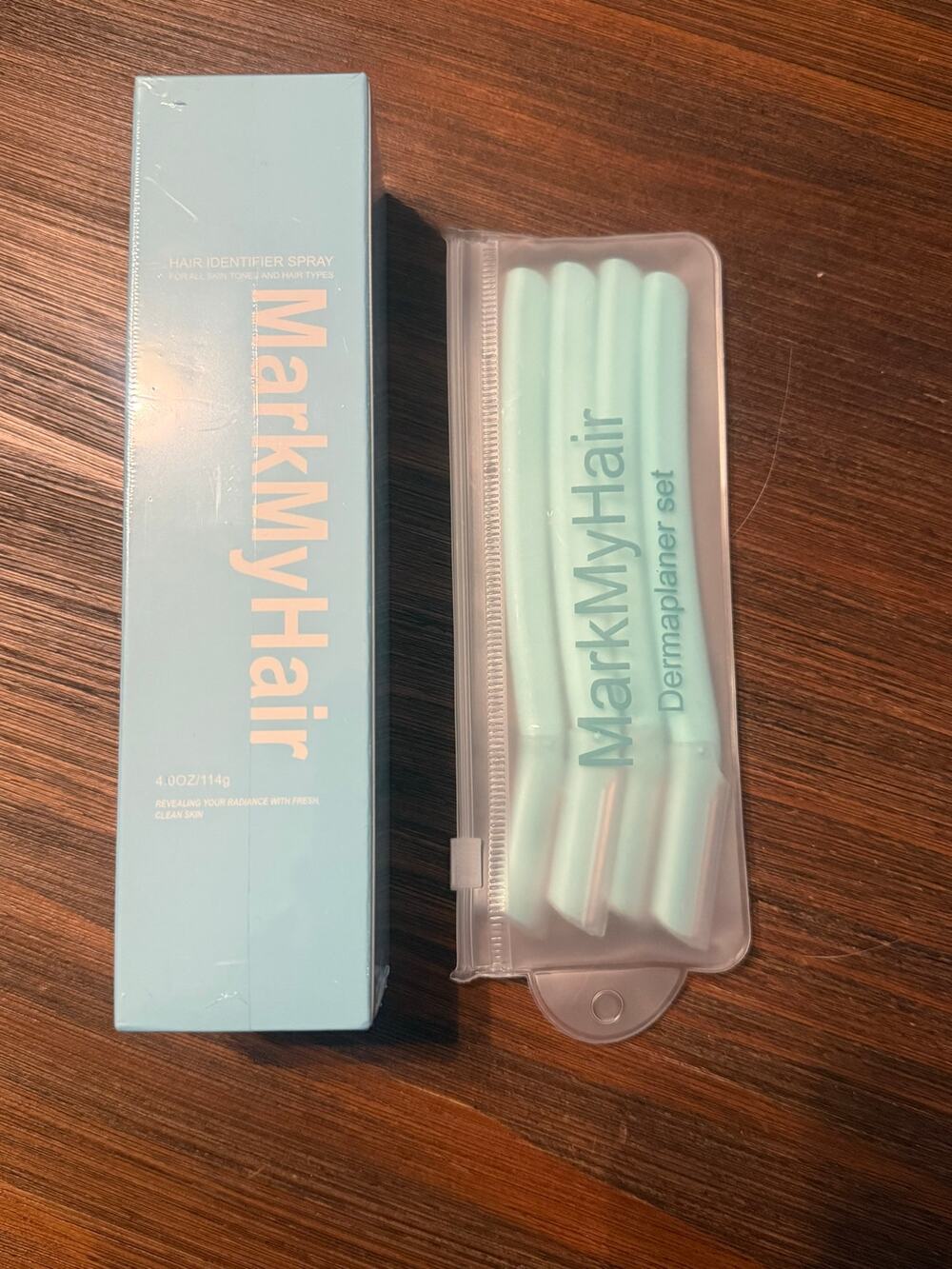 MarkMyHair Dermaplaner Set + Hair Identifier Spray 4 oz Facial Beauty Kit New